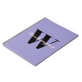 Carnet Monogramme et nom féminin violet (Côté gauche)