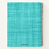 Carnet Monogramme et nom modifiables en bleu (Dos)