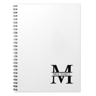 Carnet Monogramme et nom personnalisés
