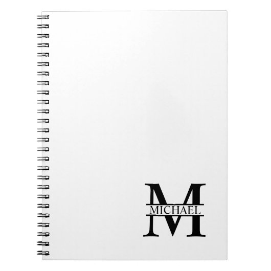 Carnet Monogramme et nom personnalisés (Devant)