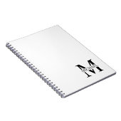 Carnet Monogramme et nom personnalisés blancs (Côté Droit)