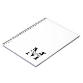 Carnet Monogramme et nom personnalisés blancs (Côté gauche)