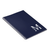 Carnet Monogramme et nom personnalisés bleu marine (Côté Droit)