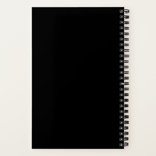 Carnet Monogramme et nom personnalisés en noir (Verso)