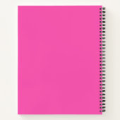 Carnet Monogramme et nom personnalisés Hot Pink moderne (Dos)