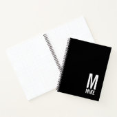 Carnet Monogramme et nom personnalisés modernes (Intérieur)