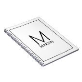 Carnet Monogramme et nom personnalisés modernes (Côté Droit)