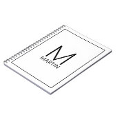 Carnet Monogramme et nom personnalisés modernes (Côté gauche)