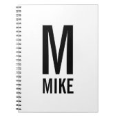 Carnet Monogramme et nom personnalisés modernes (Devant)