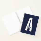 Carnet Monogramme et nom personnalisés modernes (Intérieur)
