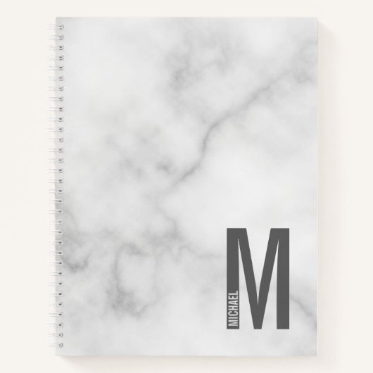 Carnet Monogramme et nom personnalisés modernes (Devant)