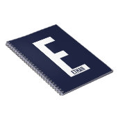 Carnet Monogramme et nom personnalisés modernes (Côté Droit)