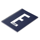 Carnet Monogramme et nom personnalisés modernes (Côté gauche)