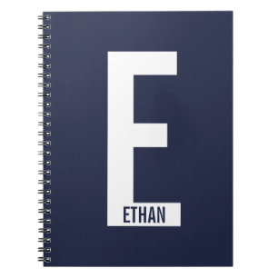 Carnet Monogramme et nom personnalisés modernes