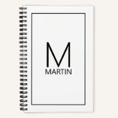 Carnet Monogramme et nom personnalisés modernes (Recto)