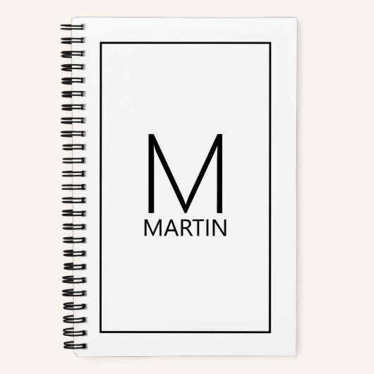 Carnet Monogramme et nom personnalisés modernes (Recto)