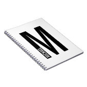 Carnet Monogramme et nom personnalisés modernes (Côté Droit)