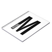 Carnet Monogramme et nom personnalisés modernes (Côté gauche)