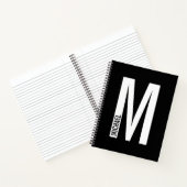 Carnet Monogramme et nom personnalisés modernes (Intérieur)