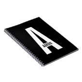 Carnet Monogramme et nom personnalisés modernes (Côté Droit)