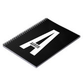 Carnet Monogramme et nom personnalisés modernes (Côté gauche)