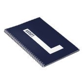 Carnet Monogramme et nom personnalisés modernes (Côté Droit)