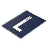 Carnet Monogramme et nom personnalisés modernes (Côté gauche)