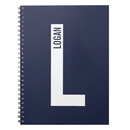Carnet Monogramme et nom personnalisés modernes (Devant)