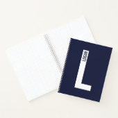 Carnet Monogramme et nom personnalisés modernes (Intérieur)