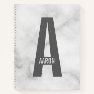 Carnet Monogramme et nom personnalisés modernes