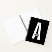 Carnet Monogramme et nom personnalisés modernes (Intérieur)