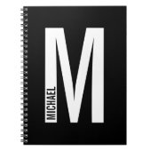 Carnet Monogramme et nom personnalisés modernes (Devant)