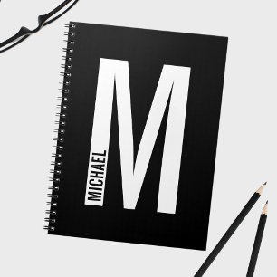 Carnet Monogramme et nom personnalisés modernes