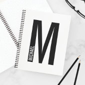 Carnet Monogramme et nom personnalisés modernes