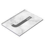 Carnet Monogramme et nom personnalisés modernes (Côté gauche)