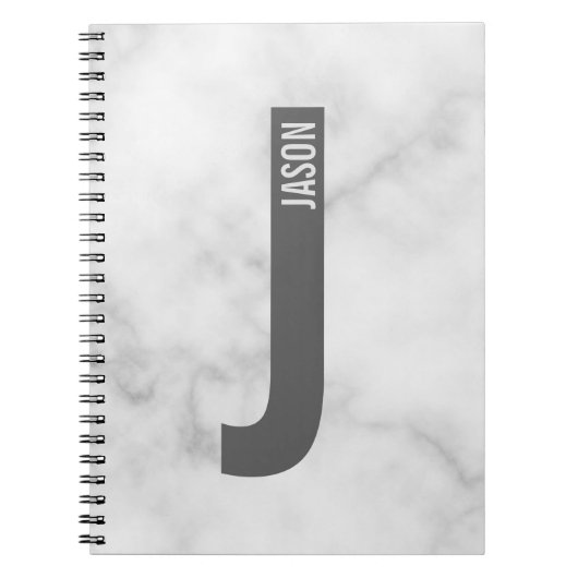 Carnet Monogramme et nom personnalisés modernes (Devant)