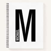 Carnet Monogramme et nom personnalisés modernes (Devant)