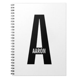 Carnet Monogramme et nom personnalisés modernes