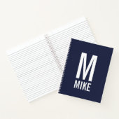 Carnet Monogramme et nom personnalisés modernes (Intérieur)