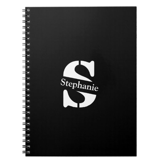 Carnet Monogramme et nom professionnel simple classique (Devant)