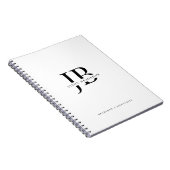 Carnet Monogramme et nom professionnels classiques simple (Côté Droit)