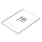 Carnet Monogramme et nom professionnels classiques simple (Côté gauche)