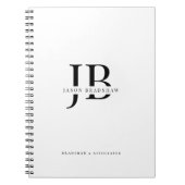 Carnet Monogramme et nom professionnels classiques simple (Devant)