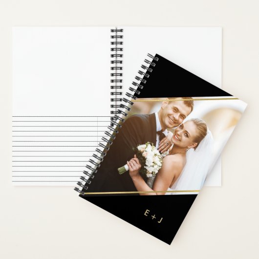 Carnet Monogramme et photo modernes (À l'intérieur)