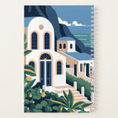 Carnet Monogramme et texte personnalisés Santorin Grèce (Verso)