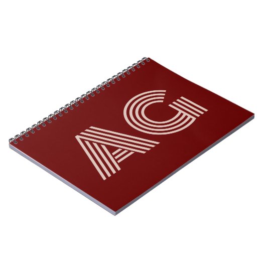 Carnet Monogramme et vin beige moderne (Côté gauche)