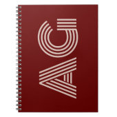 Carnet Monogramme et vin beige moderne (Devant)