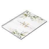 Carnet Monogramme Eucalyptus Aquarelle Rustique (Côté gauche)