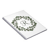 Carnet Monogramme Eucalyptus Feuilles Élégant moderne (Côté Droit)