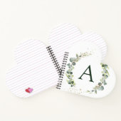 Carnet Monogramme Eucalyptus Vert Blanc Botanique (Intérieur)